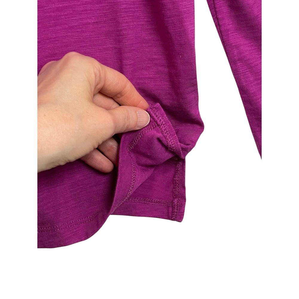 Belle by Kim Gravel XL Magenta Tie Neck Slub Knit Tunic Top Modal Cotton - Picture 10 of 14